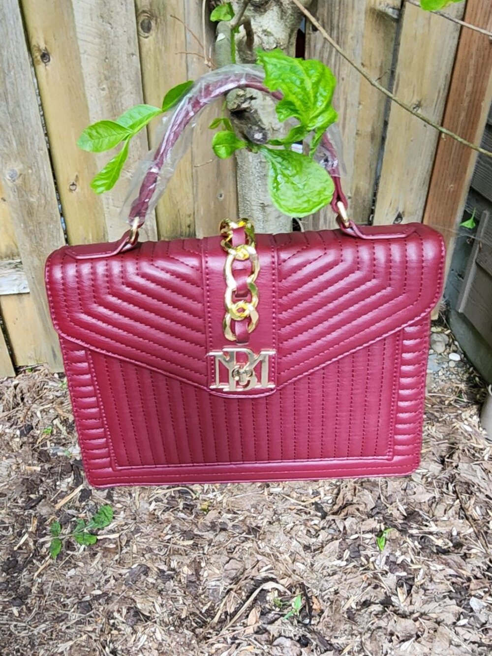 *NWT* Badgley Mischka Burgandy Purse - crossbody or top handle - Picture 12 of 16